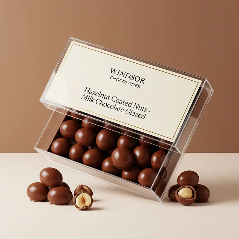 hazelnut coated nuts milk chocolate glazed