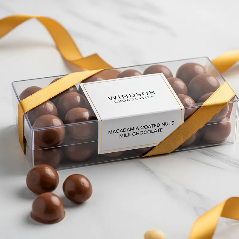 macadamia coated nuts milk chocolate glazed
